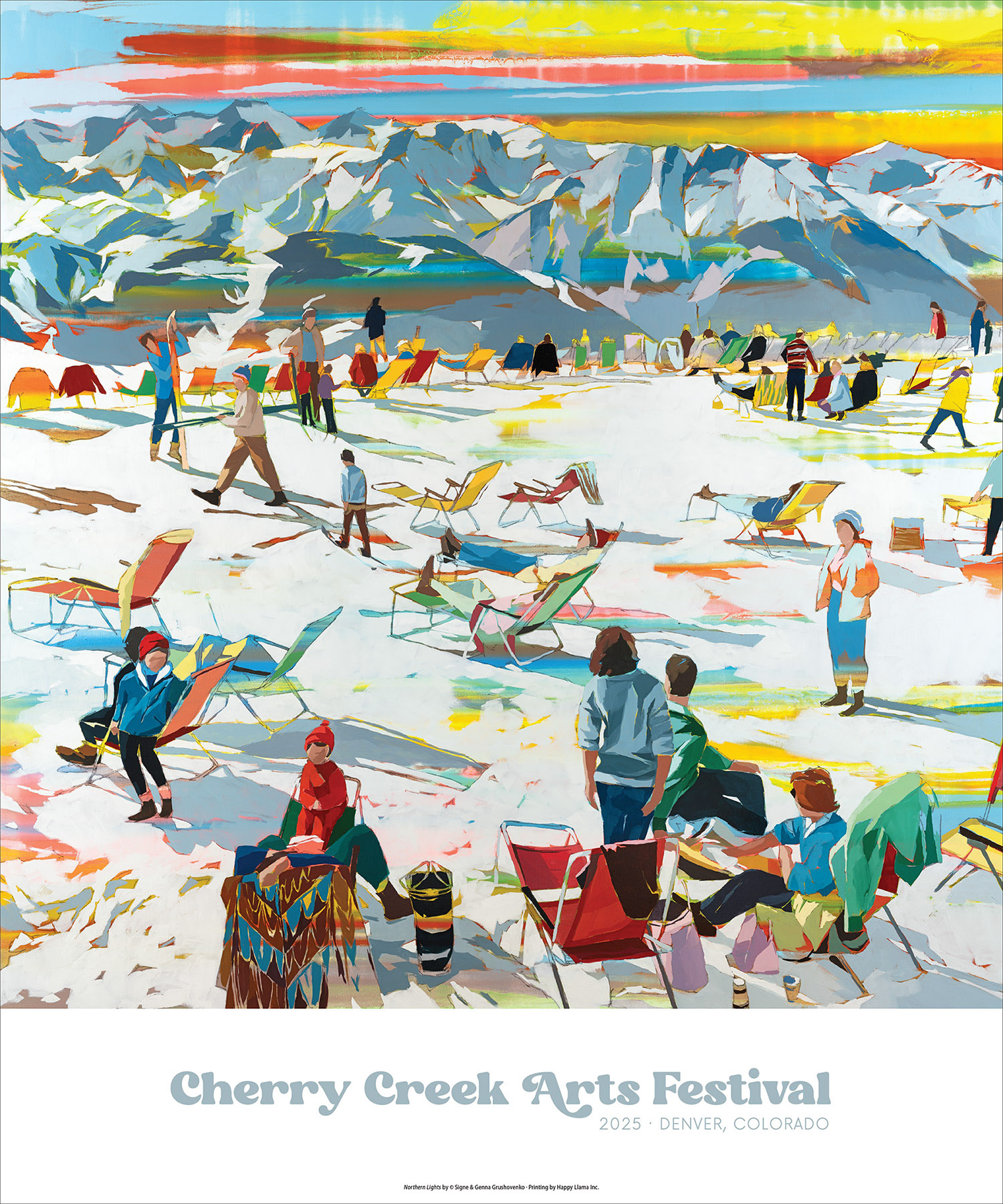 2025 Commemorative Poster of Colorful ski-beach painting