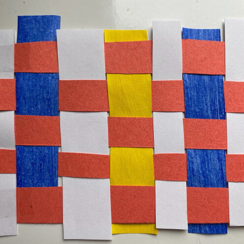 Weaving art with paper strips