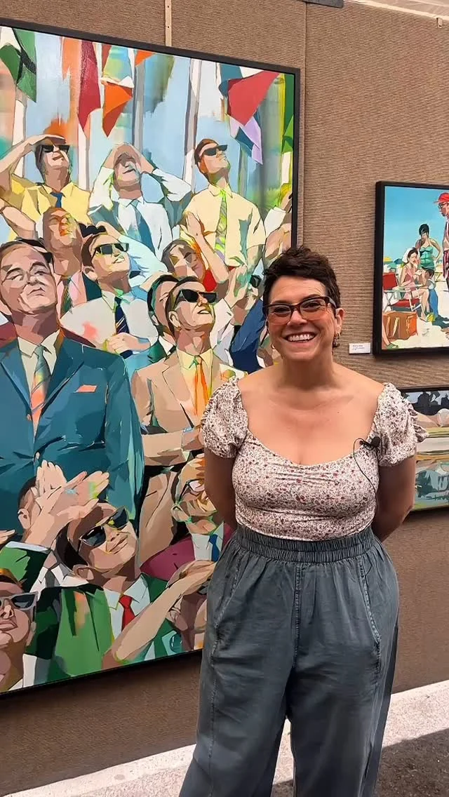 This year’s poster artists — the Grushovenkos — have attended the Cherry Creek Arts Festival for more than a dozen years. Here’s Signe at the 2024 festival. 🍒🎨❤️

#artsfestival #artistsofinstagram